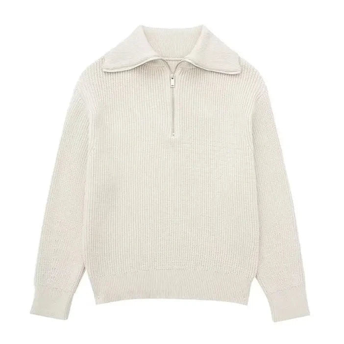 Men's Striped Zip-Up Sweater