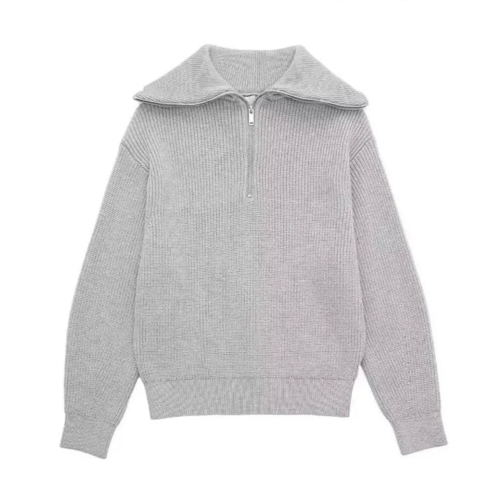 Men's Striped Zip-Up Sweater