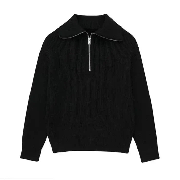 Men's Striped Zip-Up Sweater