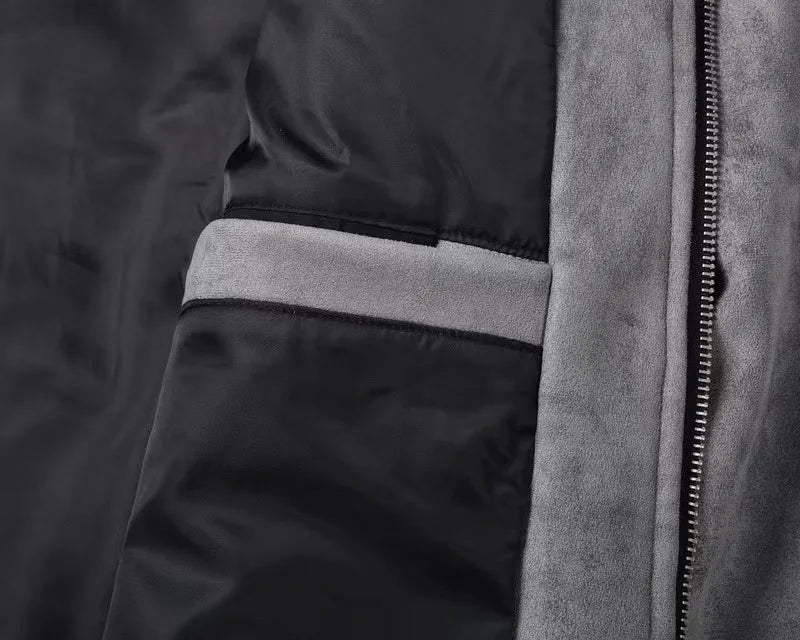 Men's Structured Zippered Jacket with Multiple Pockets