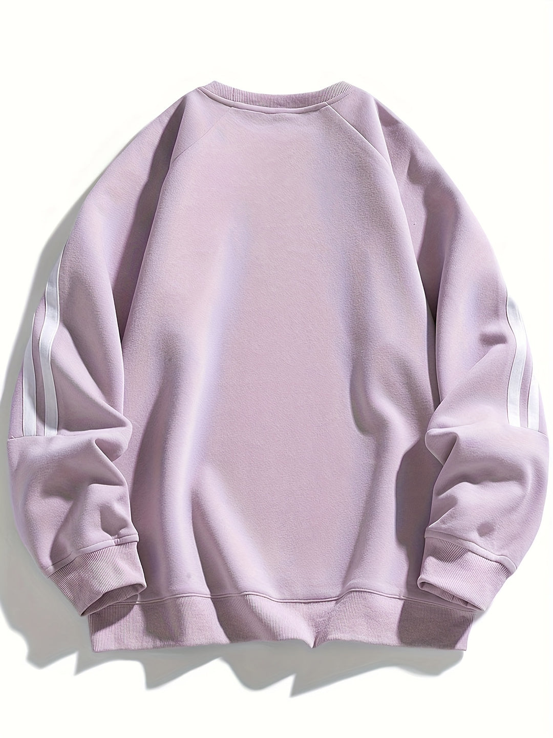 Men's Stylish Crew Neck Sweater with Striped Side Design