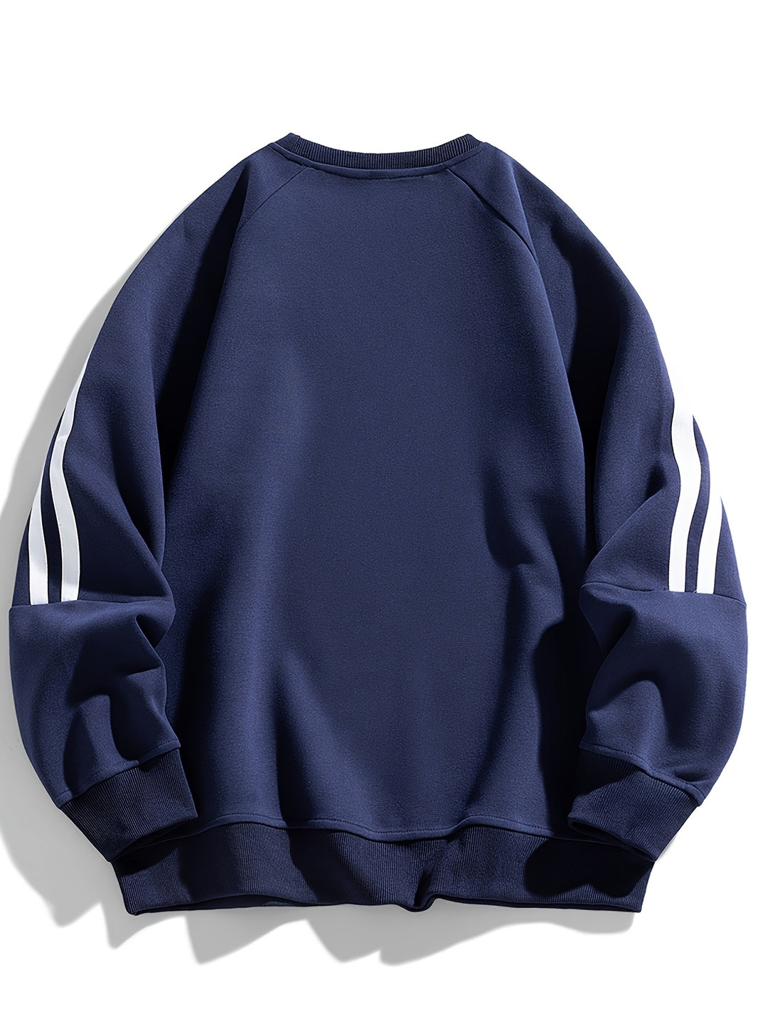 Men's Stylish Crew Neck Sweater with Striped Side Design