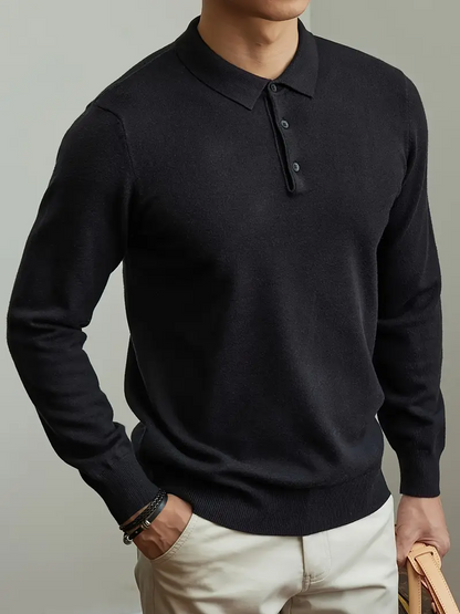 Men's Stylish Knit Polo Sweater