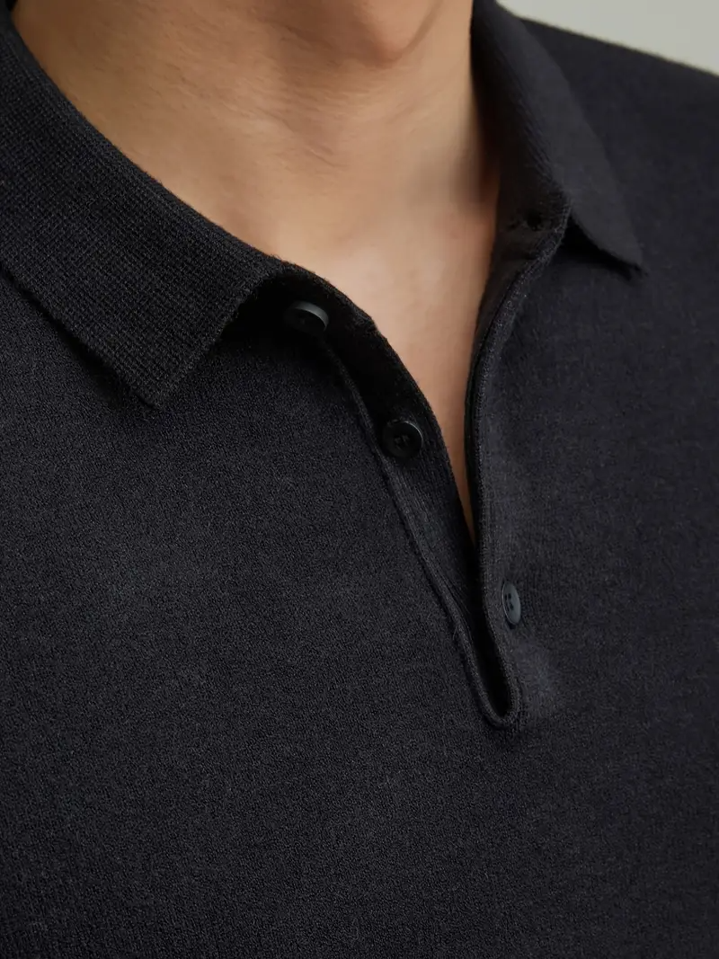 Men's Stylish Knit Polo Sweater