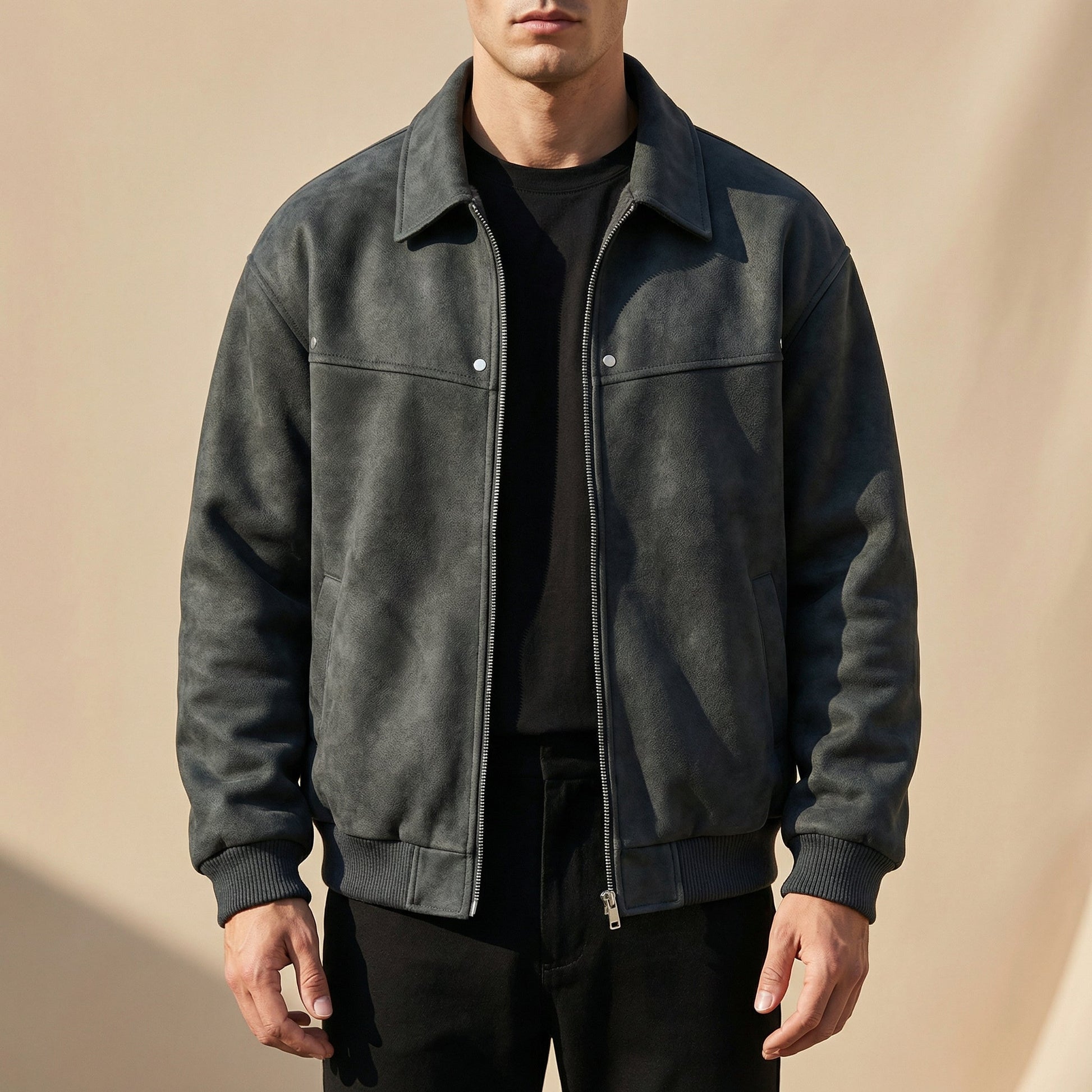 Men's Stylish Leather Look Jacket