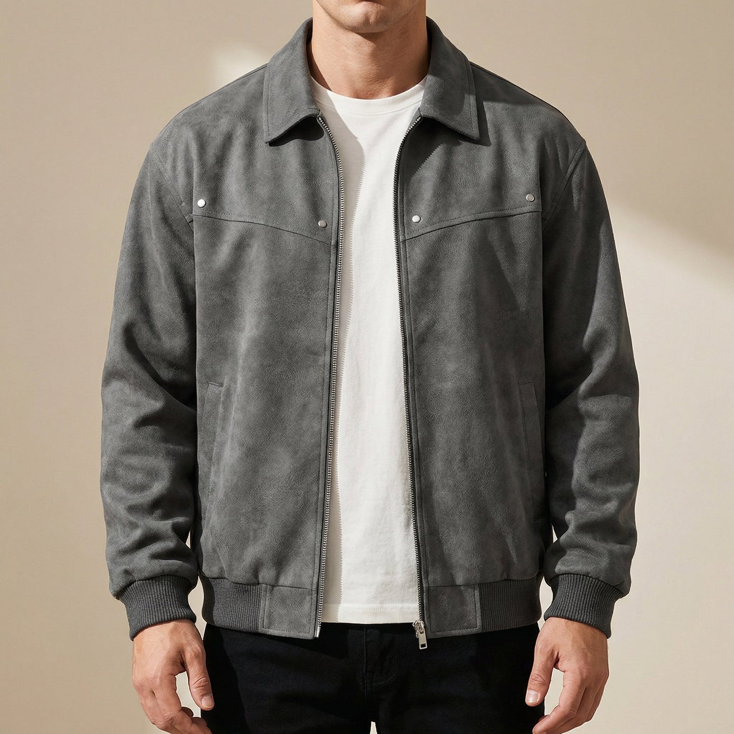 Men's Stylish Leather Look Jacket