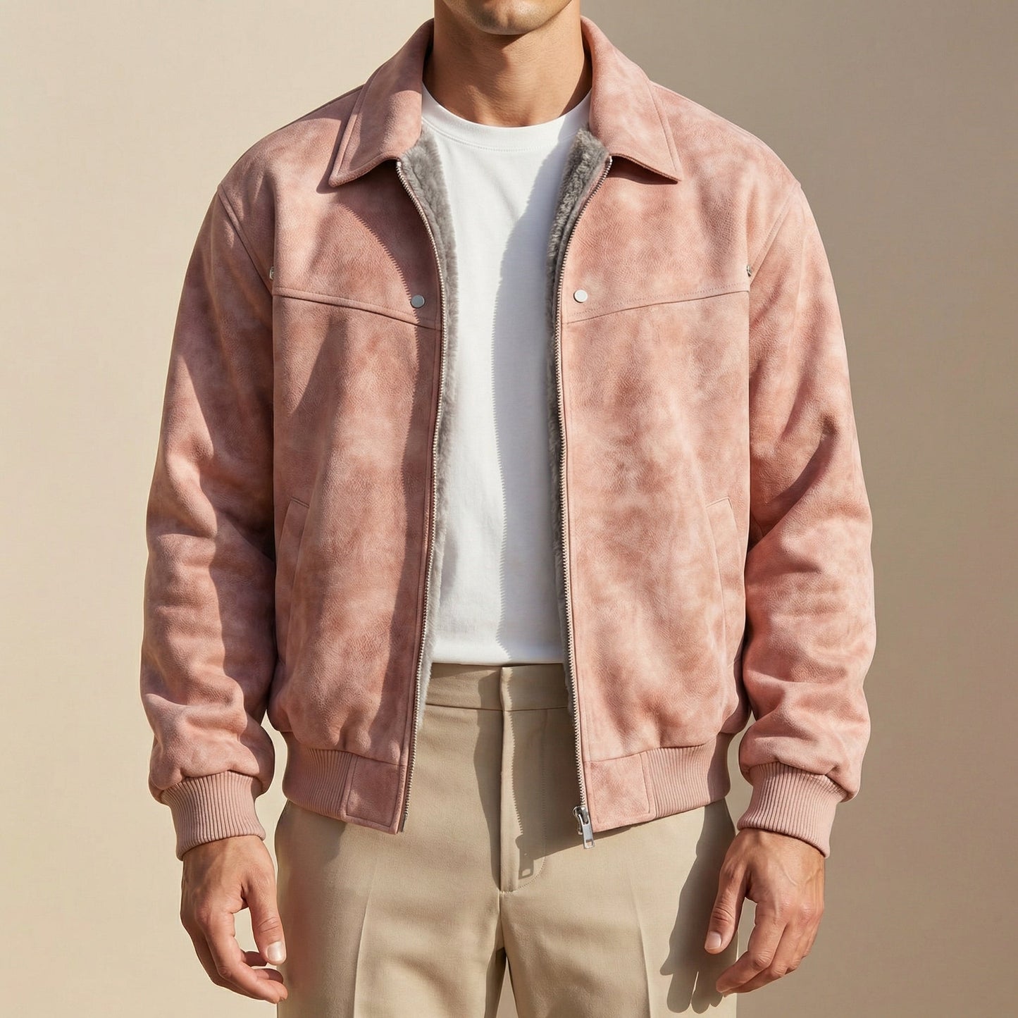 Men's Stylish Leather Look Jacket