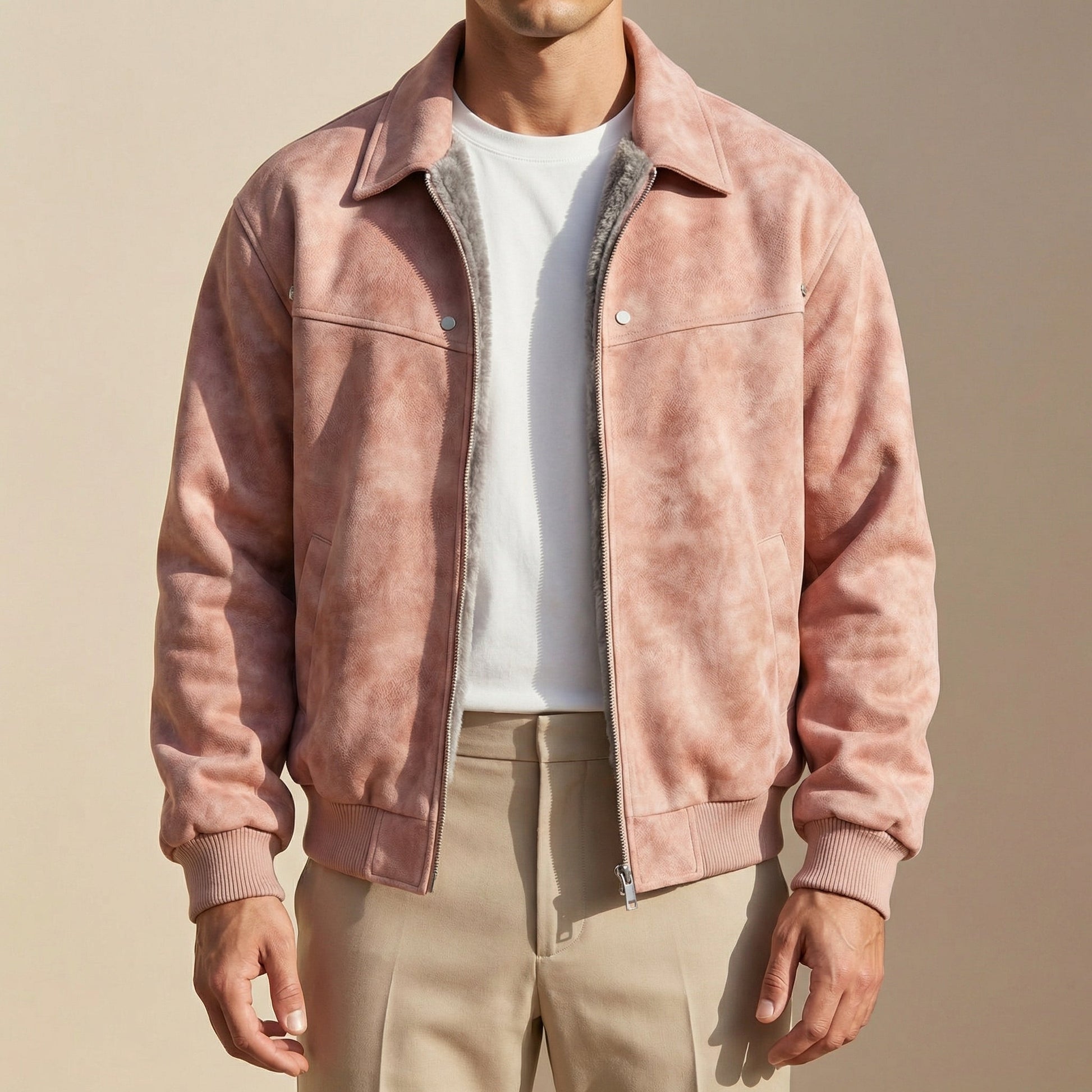 Men's Stylish Leather Look Jacket