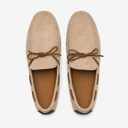 Men's Suede Boat Loafers with Laces