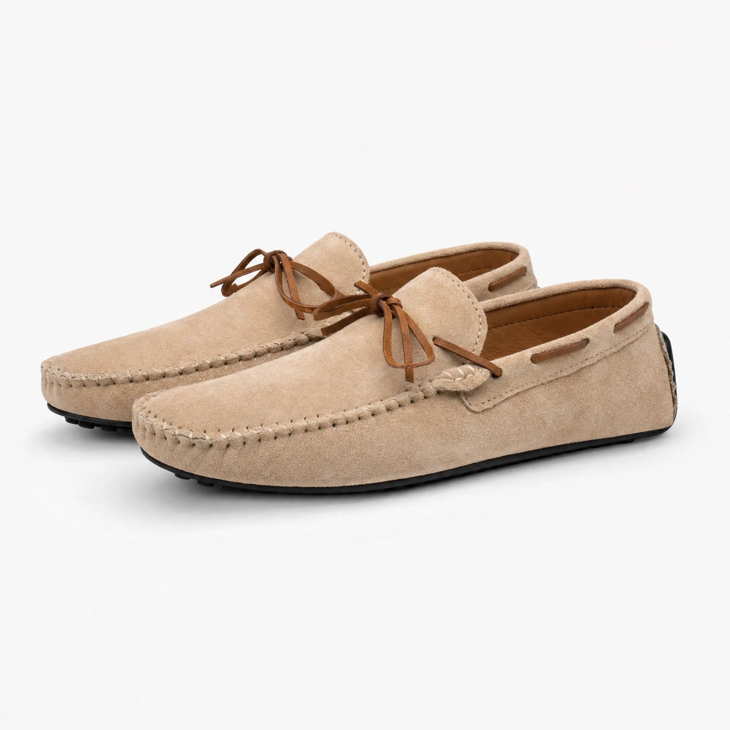 Men's Suede Boat Loafers with Laces