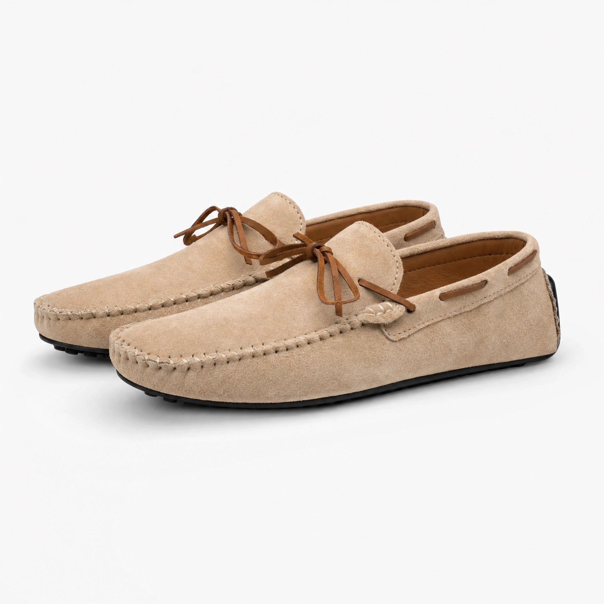 Men's Suede Boat Loafers with Laces