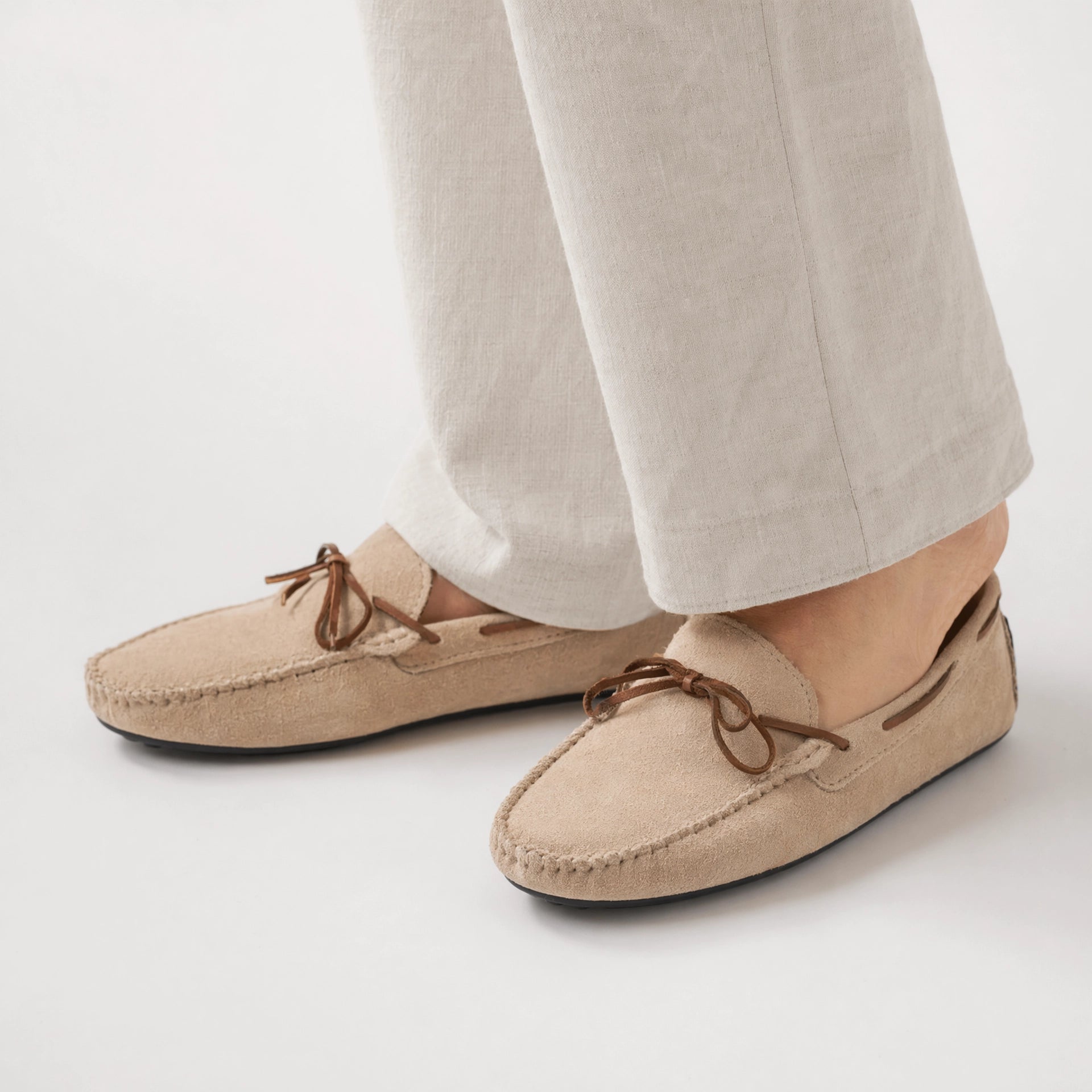 Men's Suede Boat Loafers with Laces