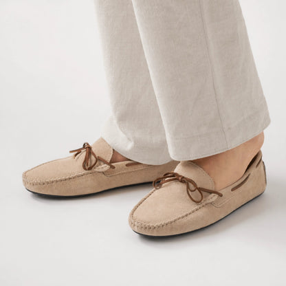 Men's Suede Boat Loafers with Laces