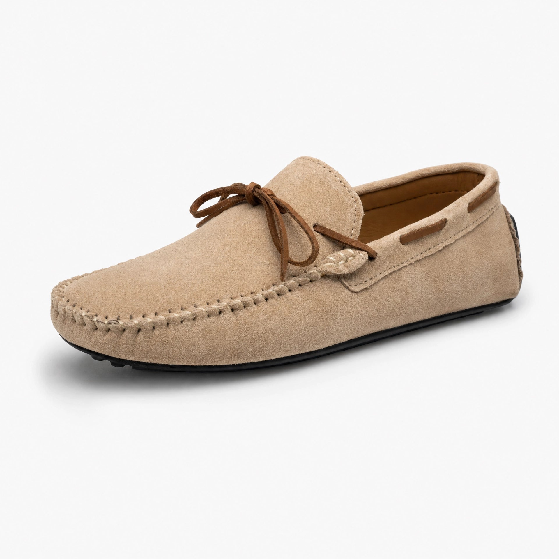 Men's Suede Boat Loafers with Laces