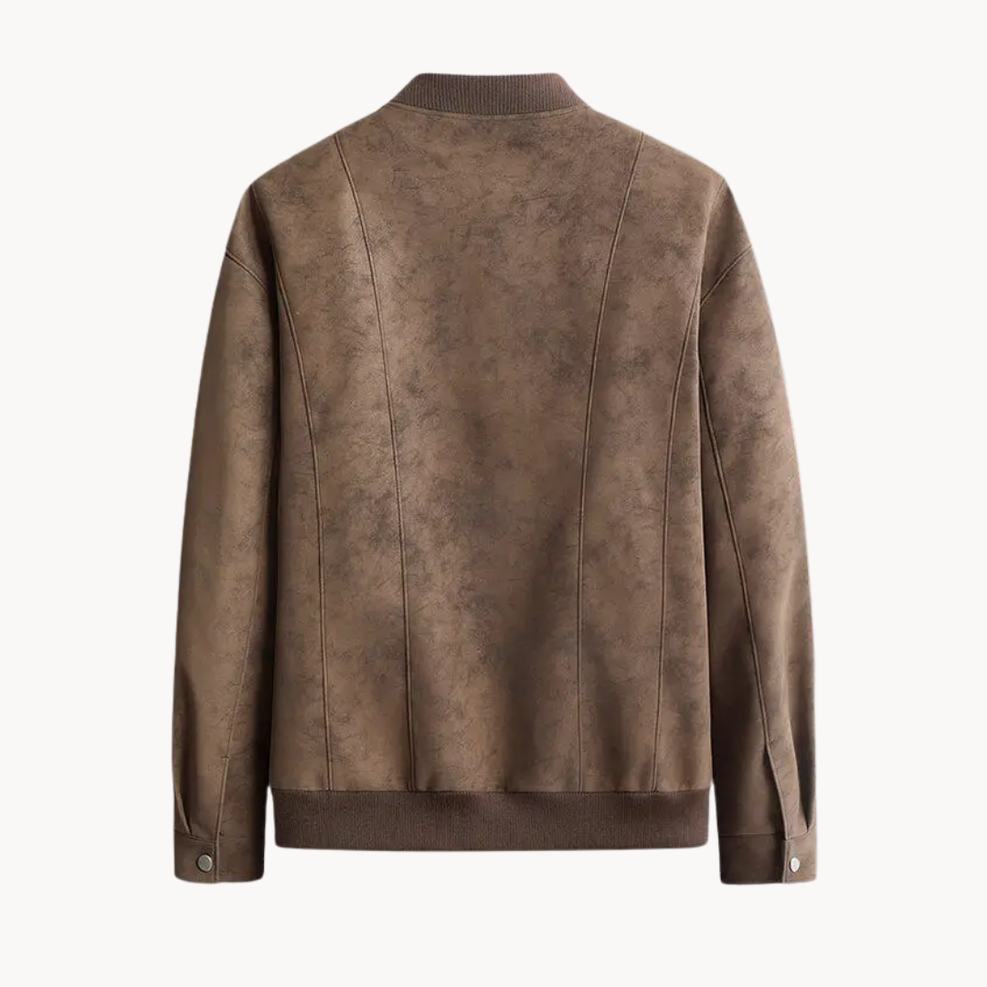 Men's Suede Bomber Jacket - Stylish Men's Coats for Layering