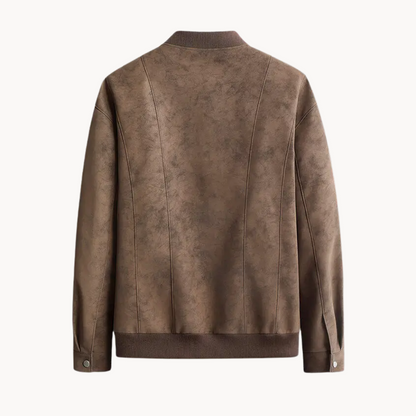 Men's Suede Bomber Jacket - Stylish Men's Coats for Layering