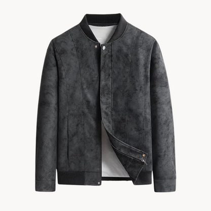 Men's Suede Bomber Jacket - Stylish Men's Coats for Layering
