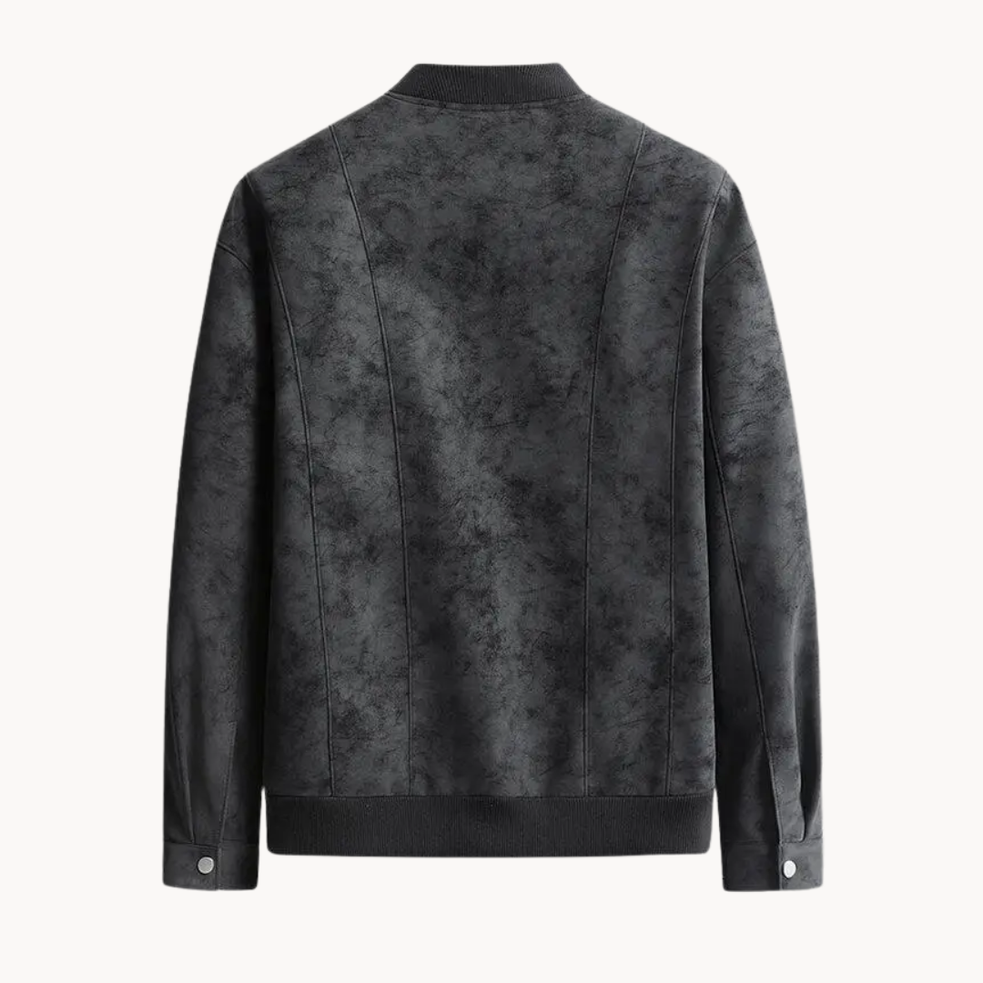 Men's Suede Bomber Jacket - Stylish Men's Coats for Layering