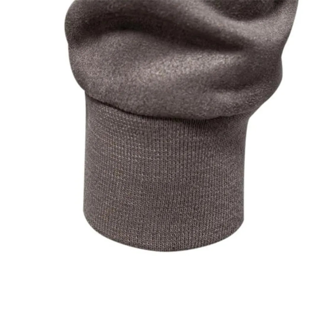 Men's Suede Bomber Jacket with Round Neck