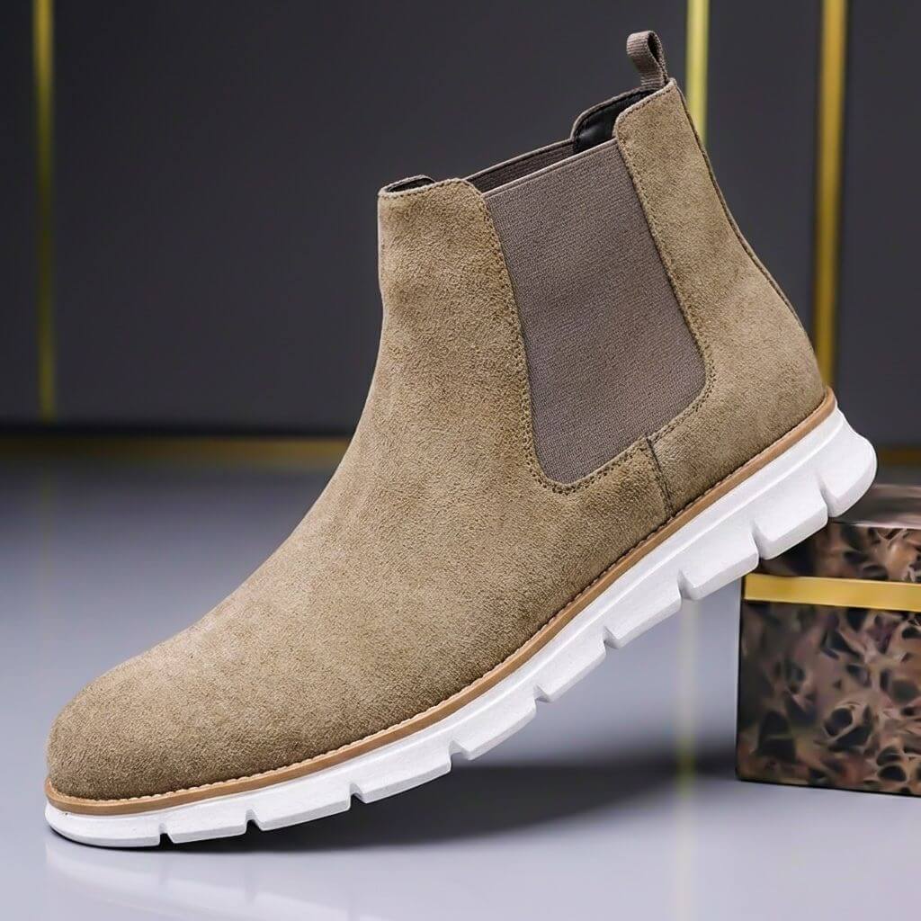 Men's Suede Chelsea Boots - Classic Ankle Boots for Style