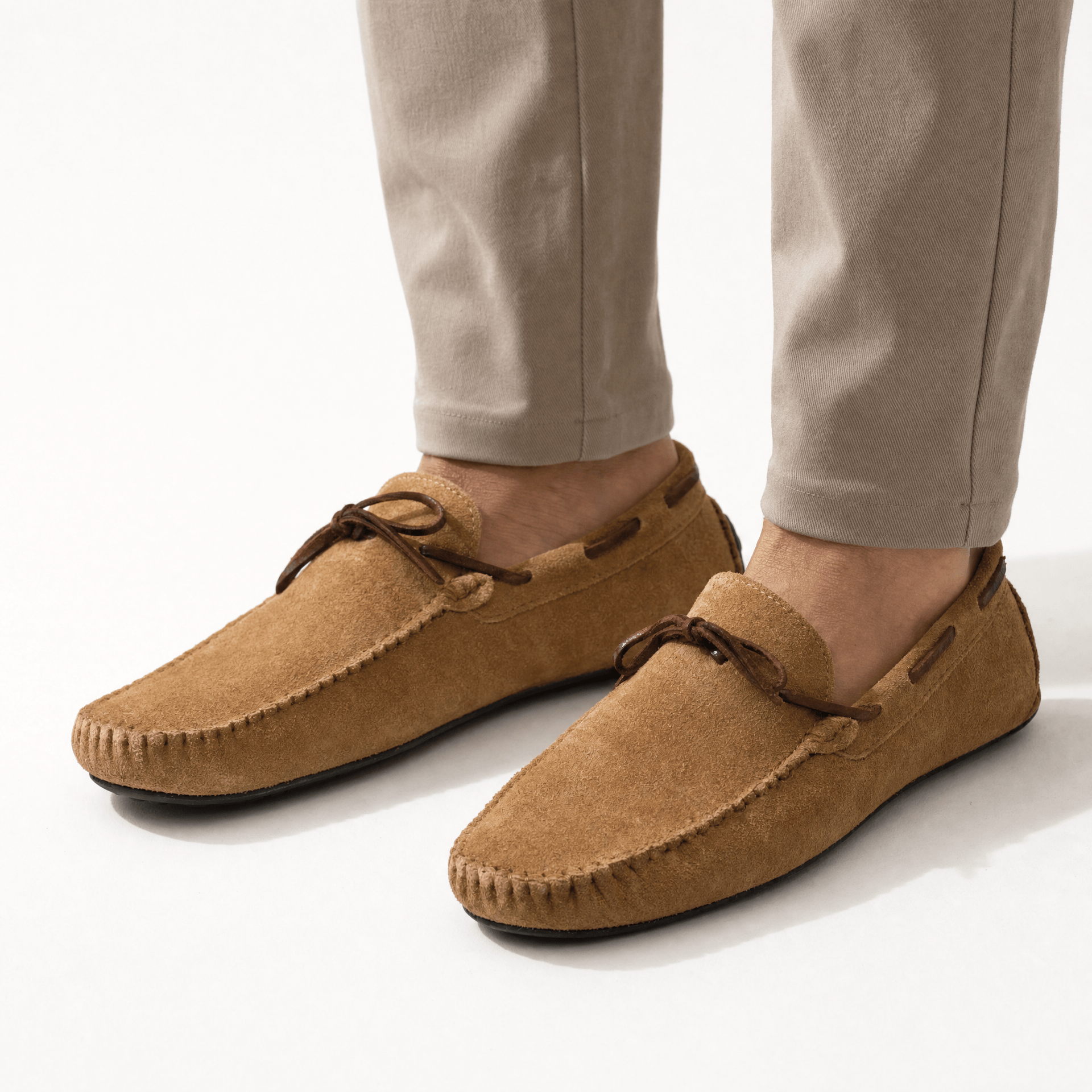 Men's Suede Lace-Up Loafers