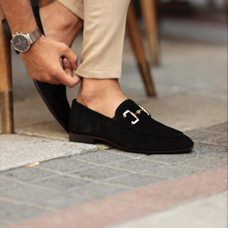 Men’s Suede Loafers – Horsebit Detail Slip-On