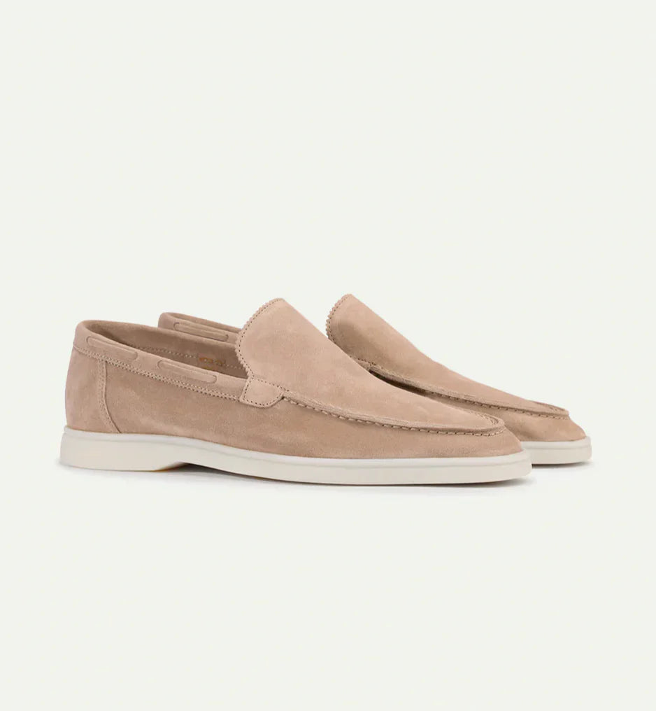 Men's Suede Loafers with Rubber Sole