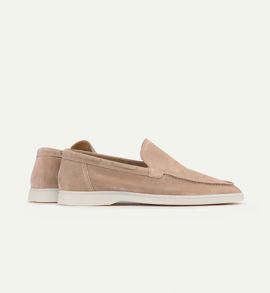Men's Suede Loafers with Rubber Sole