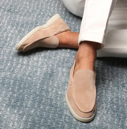 Men's Suede Loafers with Rubber Sole