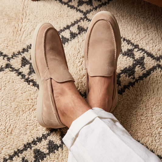 Men's Suede Loafers with Rubber Sole