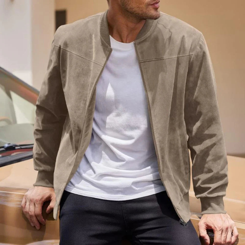 Men's Suede Look Bomber Jacket