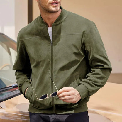 Men's Suede Look Bomber Jacket