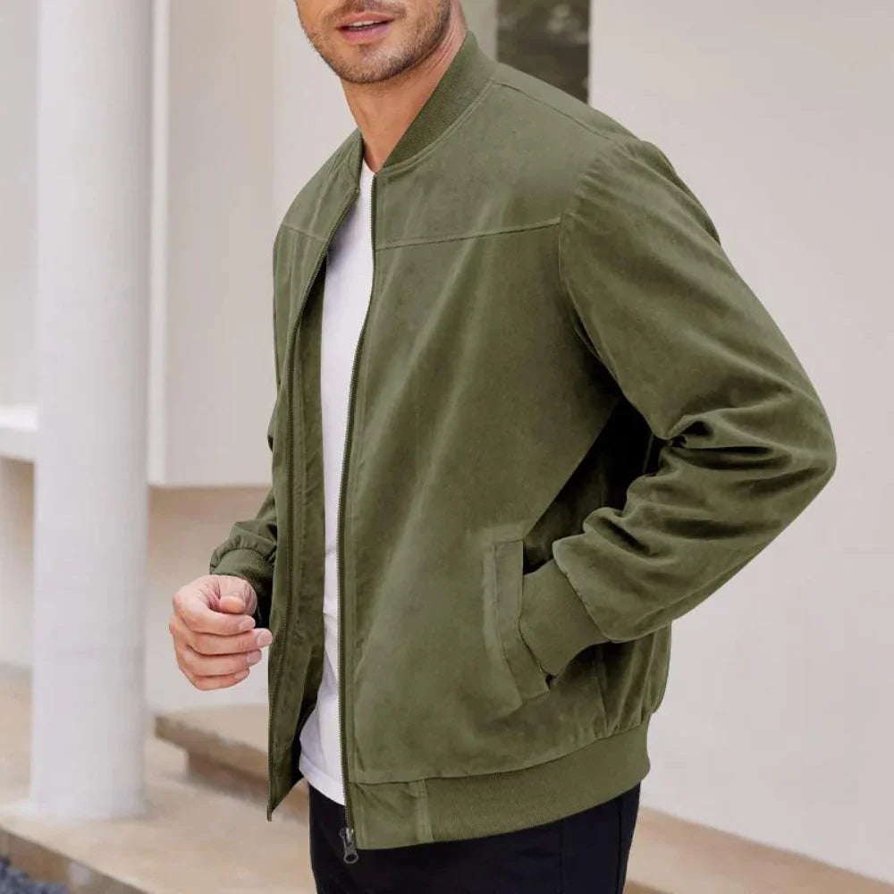 Men's Suede Look Bomber Jacket