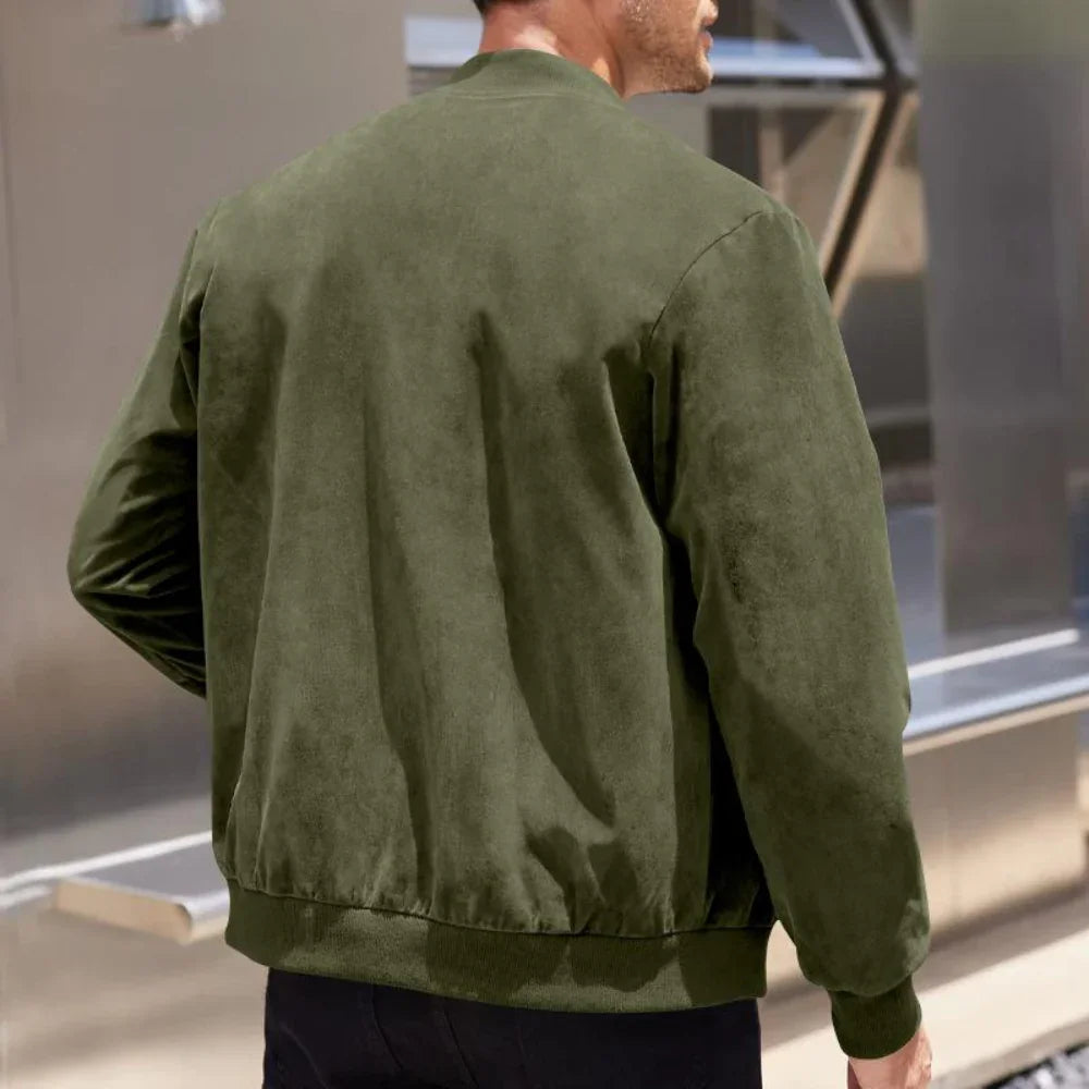 Men's Suede Look Bomber Jacket