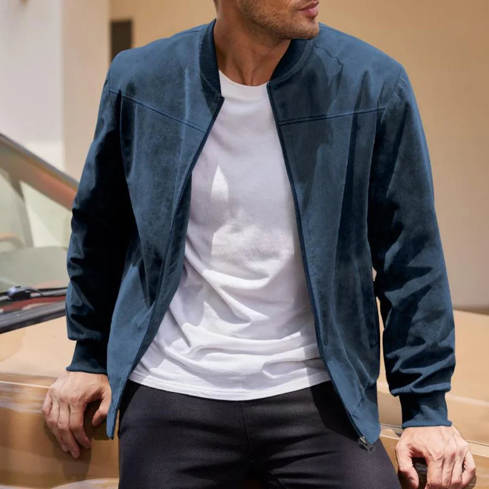 Men's Suede Look Bomber Jacket