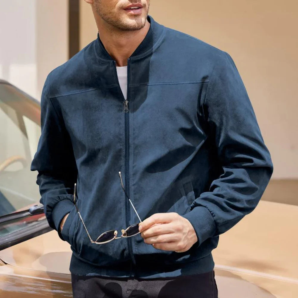 Men's Suede Look Bomber Jacket