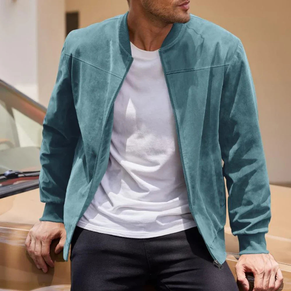 Men's Suede Look Bomber Jacket