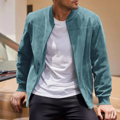 Men's Suede Look Bomber Jacket