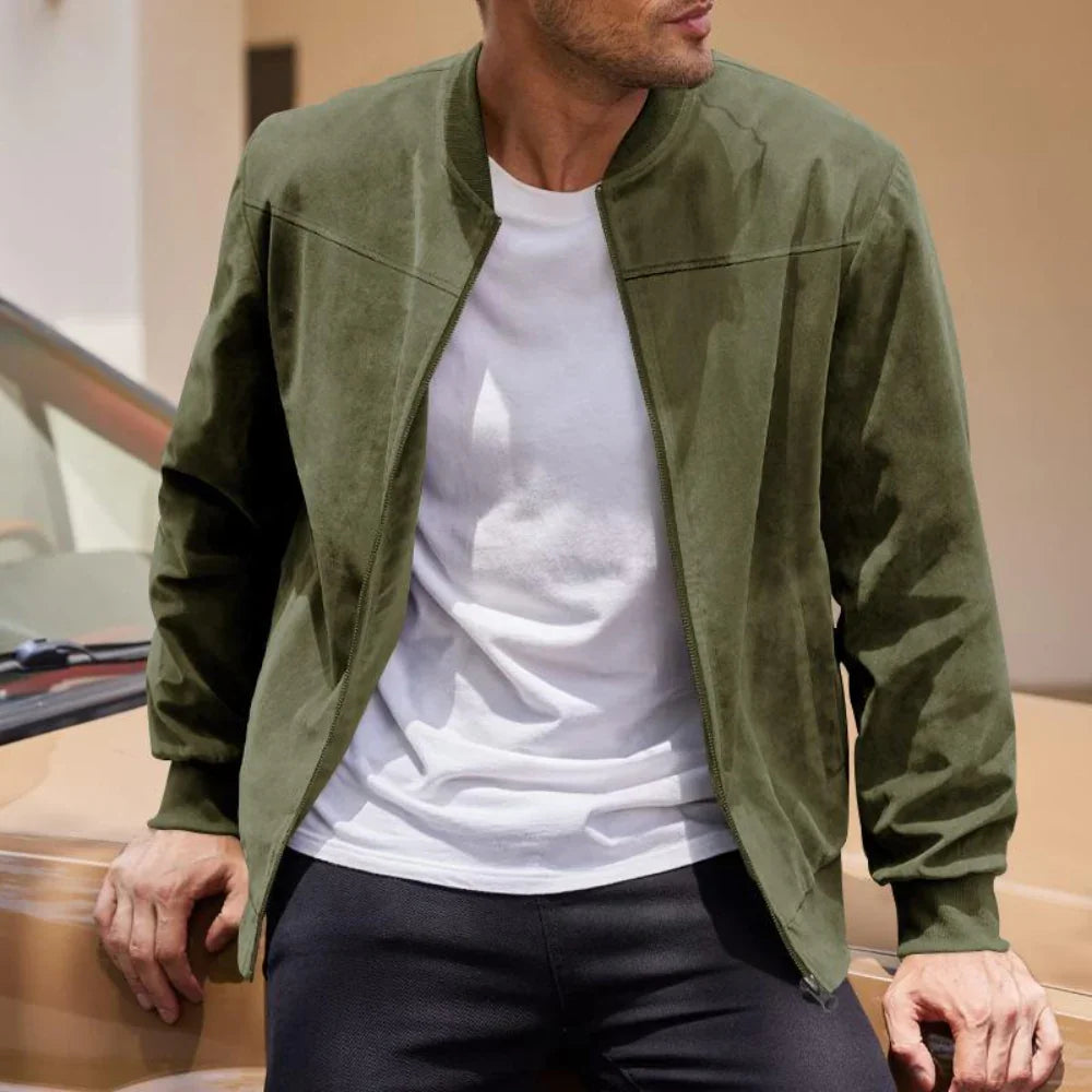 Men's Suede Look Bomber Jacket