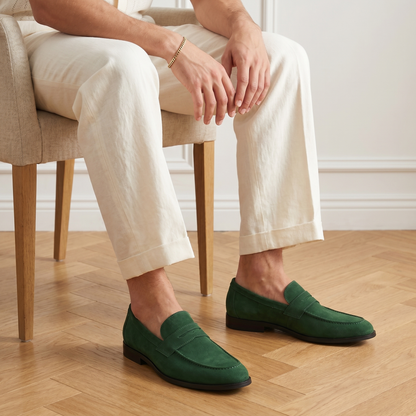 Men's Suede Penny Loafers