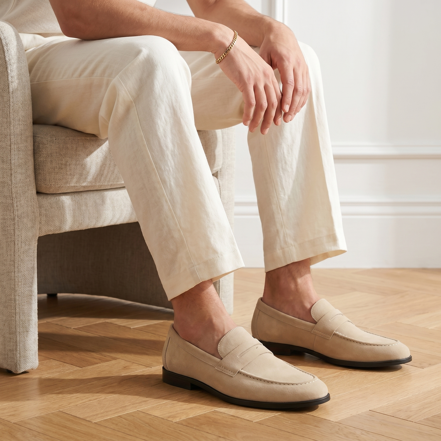 Men's Suede Penny Loafers