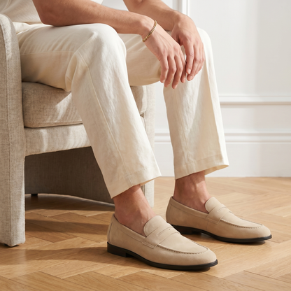 Men's Suede Penny Loafers