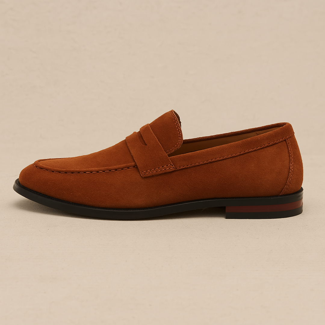 Men's Suede Penny Loafers - Classic Loafer Shoes