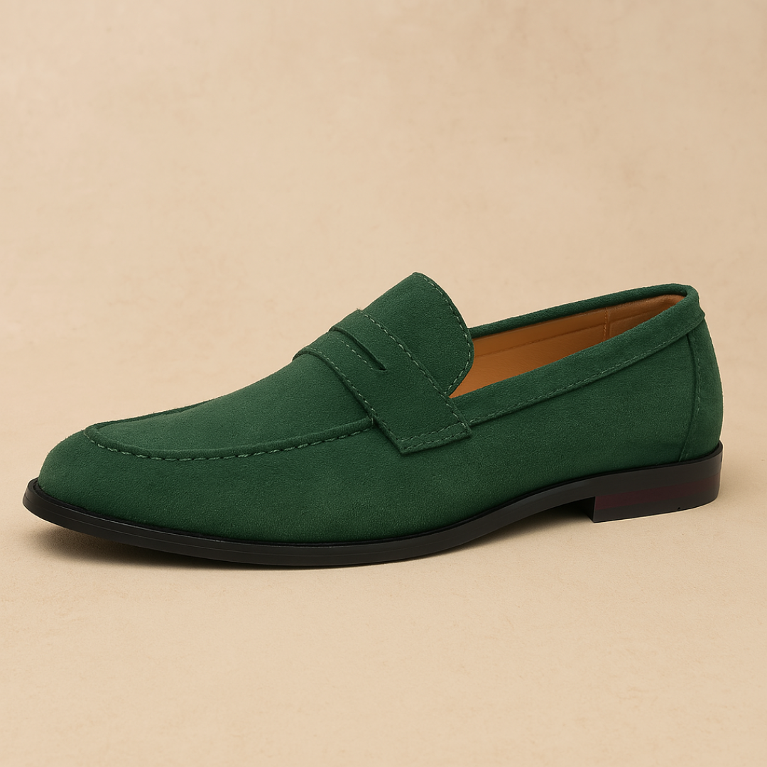 Men's Suede Penny Loafers - Classic Loafer Shoes
