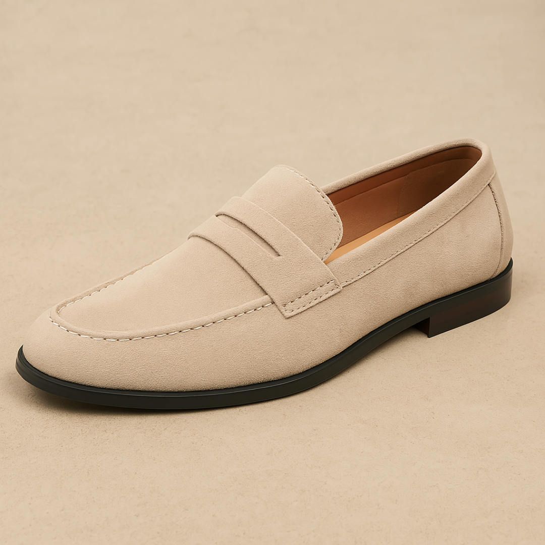 Men's Suede Penny Loafers - Classic Loafer Shoes