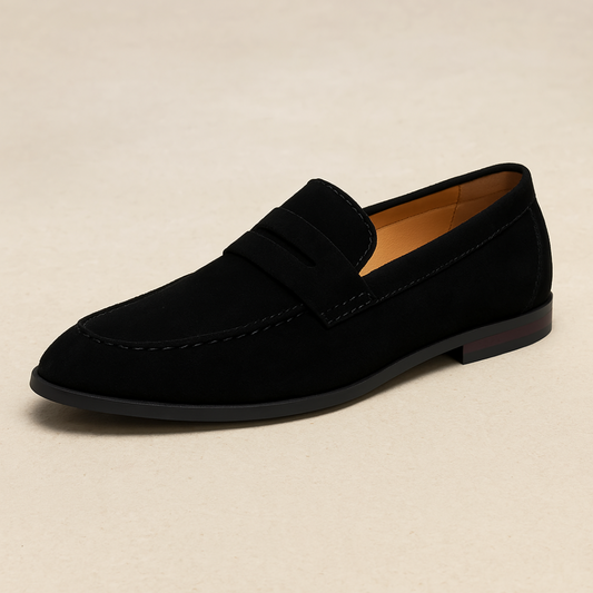 Men's Suede Penny Loafers - Classic Loafer Shoes
