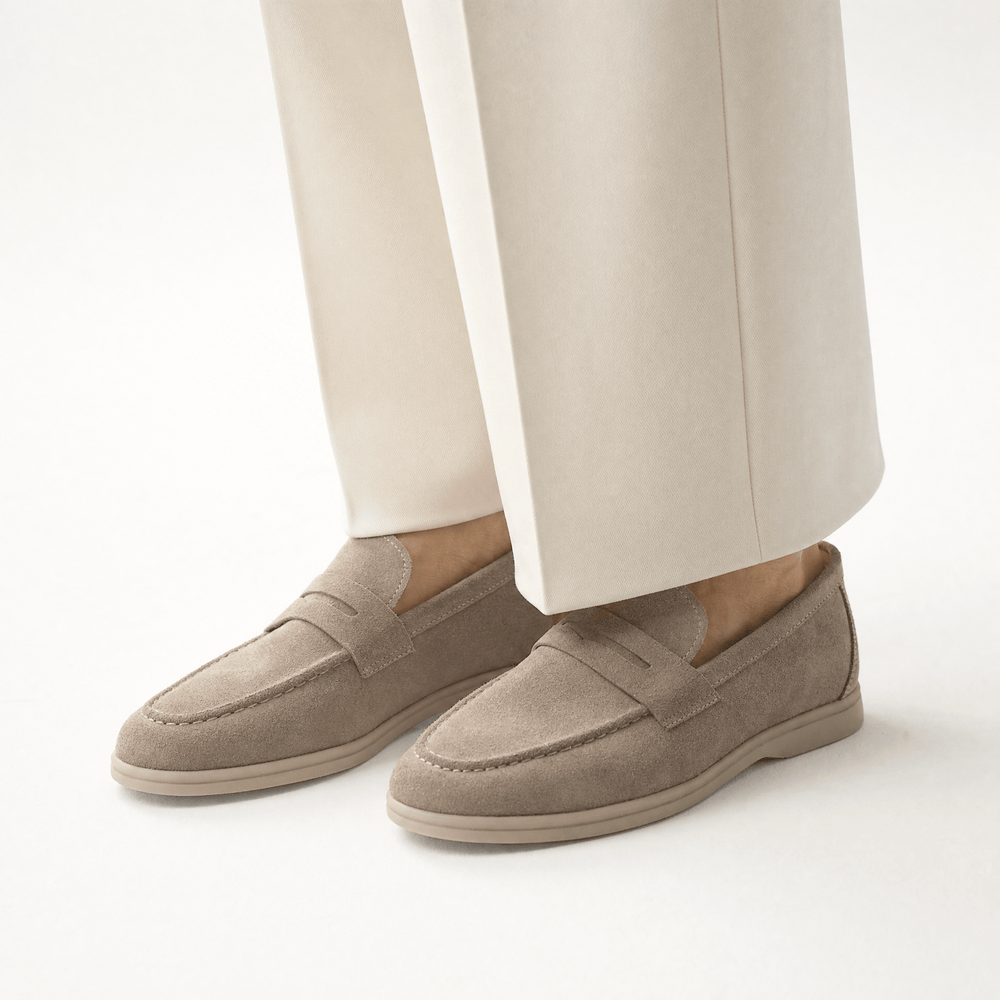 Men's Suede Penny Loafers Oxford Flats