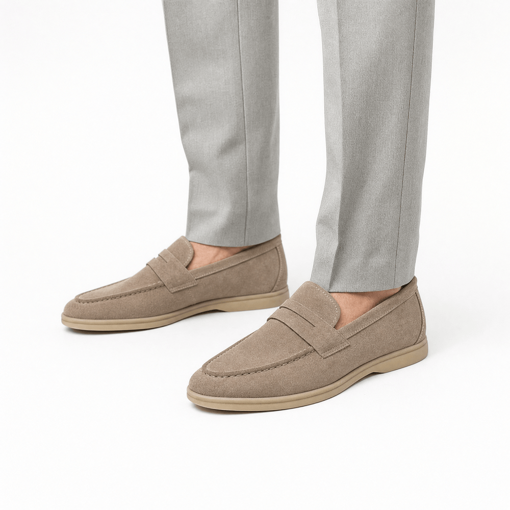 Men's Suede Penny Loafers Oxford Flats
