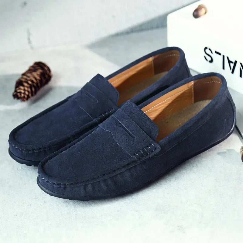 Men's Suede Penny Loafers - Slip-On Loafer Shoes