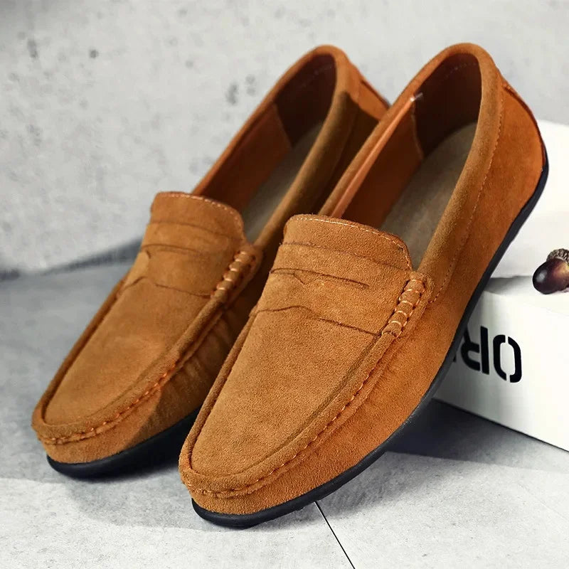 Men's Suede Penny Loafers - Slip-On Loafer Shoes